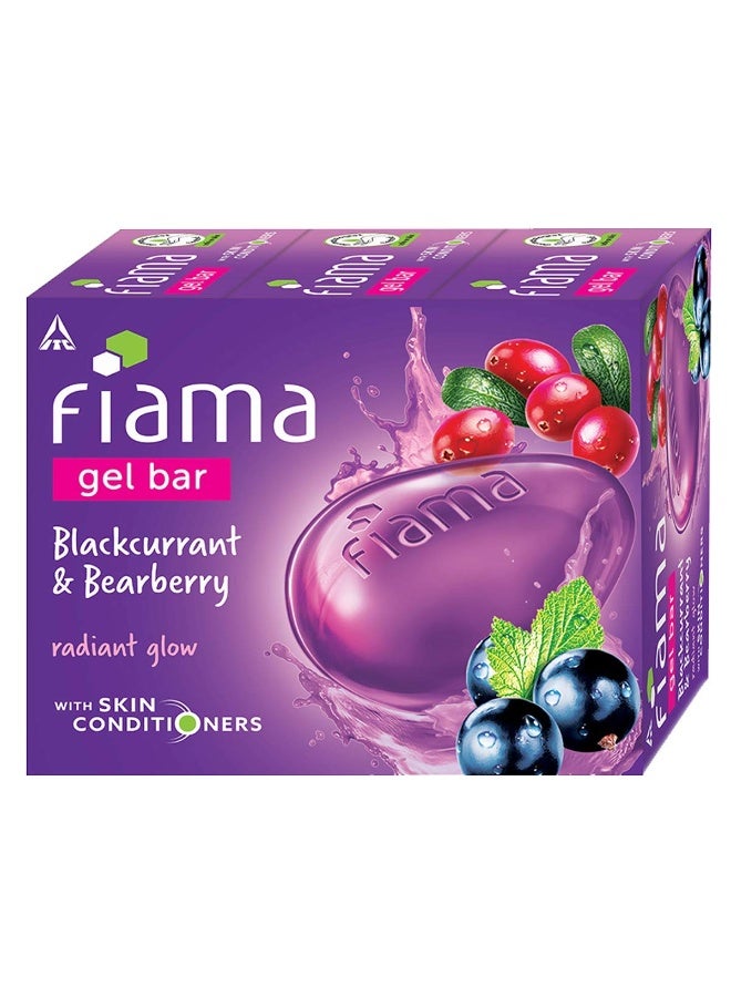 Fiama Gel Bar Blackcurrant And Bearberry for Radiant Glowing Skin, 375g (125g - Pack of 3), with Skin Conditioners, Soap for Women & Men, For All Skin Types - Image 1